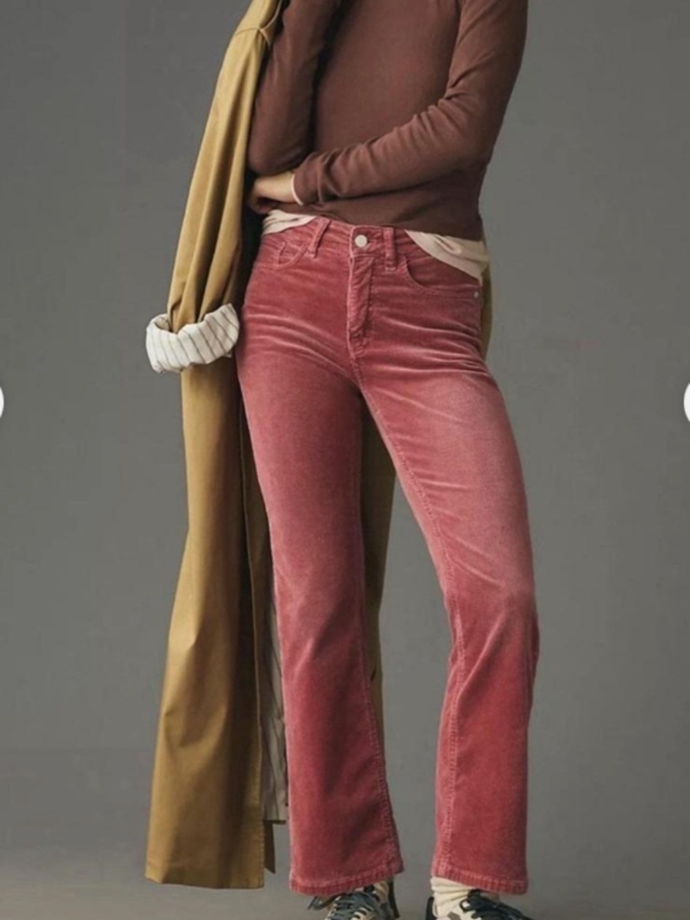 Anthropologie Pilcro Yaya Pink Corduroy Pants, Sz 27
